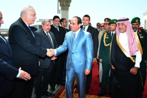 President Sisi with Saudi leaders in Jeddah.