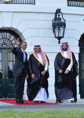 U.S. President Barack Obama​ meets in the Oval Office with Saudi Arabia's Crown Prince Mohammed bin Nayef, and Deputy Crown Prince Mohammed bin Salman.