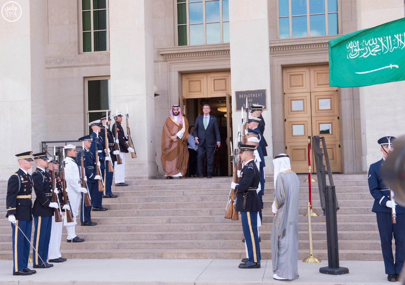 Deputy Crown Prince Mohammed bin Salman and Secretary of Defense Ash Carter