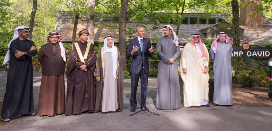 President Obama and members of the GCC at Camp David in Maryland, U.S.A.