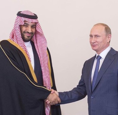 Deputy Crown Prince Mohammed bin Salman, Russian President Vladimir Putin in Moscow. 