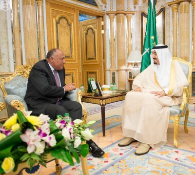 King Salman and Egypt's Foreign Minister. 