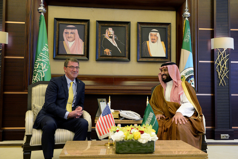 Secretary Carter visited with HRH Deputy Crown Prince Mohammed bin Salman, who is also Minister of Defense.