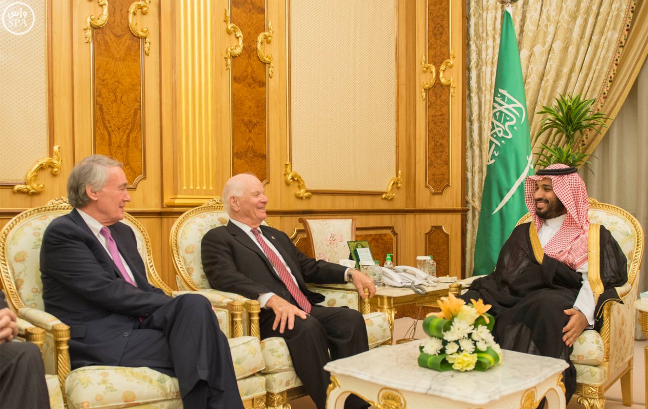 Deputy Crown Prince Mohammed bin Salman meets with visiting U.S. Senators