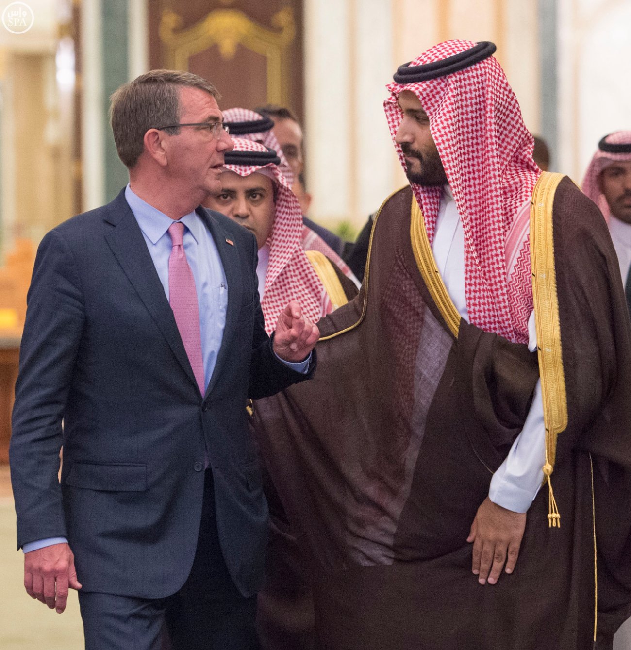 Secretary of Defense Ash Carter meets with Deputy Crown Prince and Minister of Defense Mohammed bin Salman.