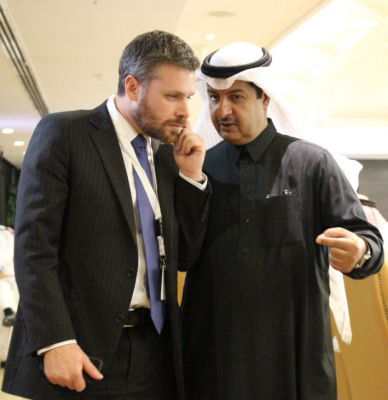 Eng. Bahlaiwa with the U.S. Chamber of Commerce's Josh Kram in Riyadh. 