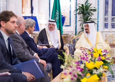 Secretary of State John Kerry meets with Saudi Arabia's King Salman.
