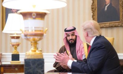 Deputy Crown Prince Mohammed bin Salman with President Trump.