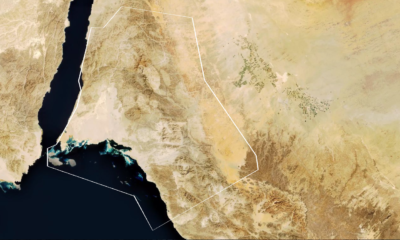 Neom, as shown on a map from discoverneom.com, will be 10,000 square miles.