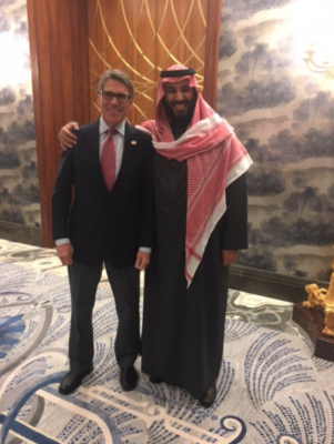 Secretary Perry with Crown Prince Mohammed bin Salman.