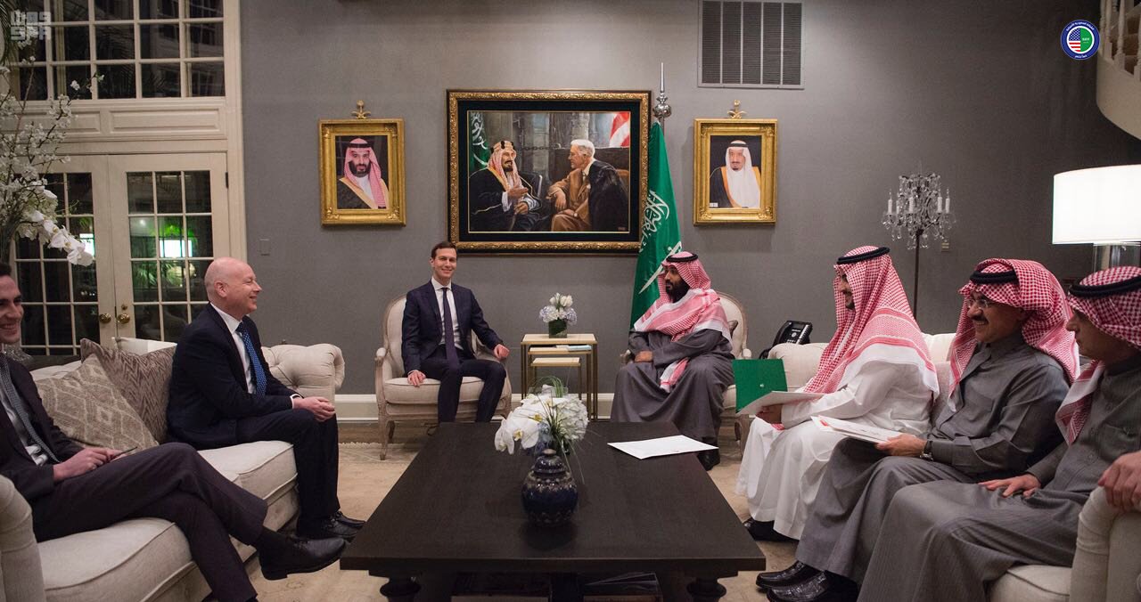 Jared Kushner with Crown Prince Mohammed bin Salman.