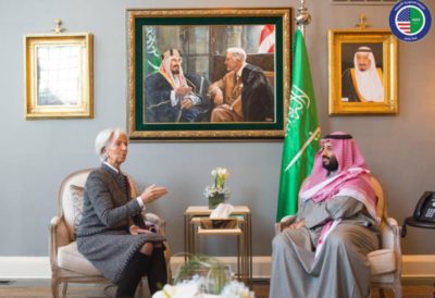 Crown Prince Muhammad Bin Salman with IMF Managing Director Christine Lagarde.