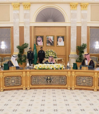 A recent cabinet session in Saudi Arabia, chaired by King Salman.