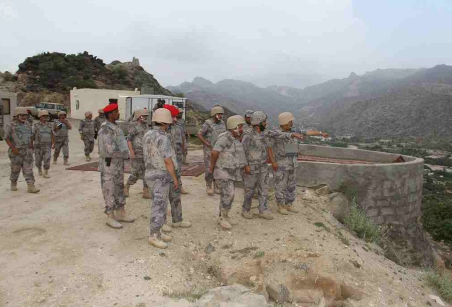 Border guards in Jazan,  Saudi Arabia, which is just north of the fighting in Yemen.