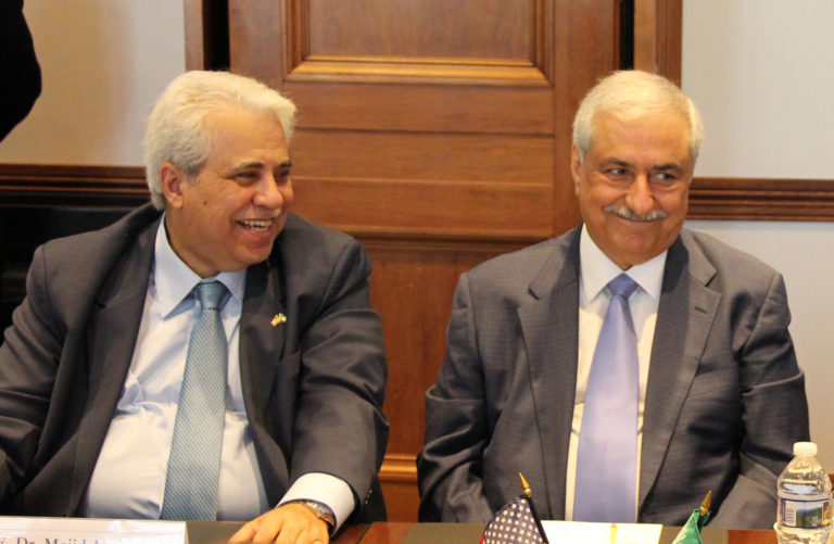 Dr. Ibrahim Al-Assaf (R) was Minister of Finance for over 20 years.