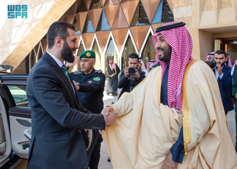 MBS meets Syrian President, Sharaa